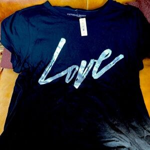 Victoria's Secret Black Love T-Shirt